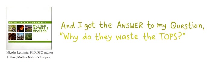 And I got the answer to my question, why do they waste the tops?