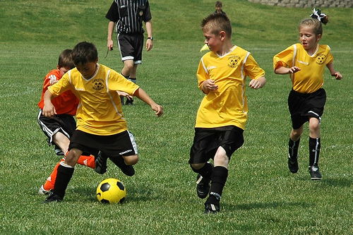 kids playing soccer