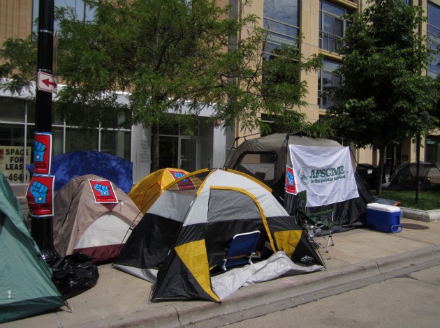 Tent city.