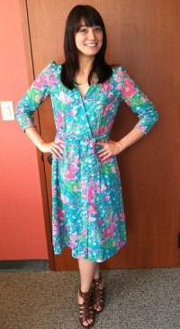 Bright blue mom dress