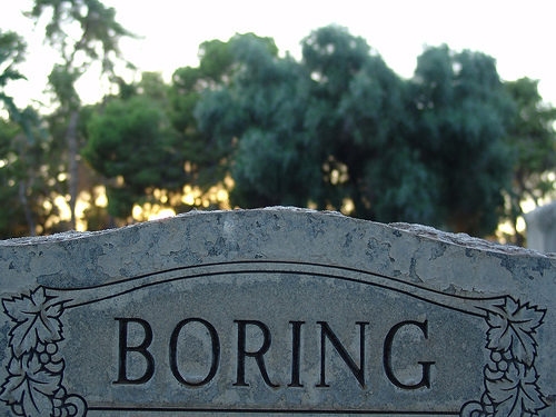 "boring" headstone