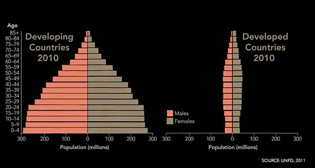 graphs: age structure diagrams