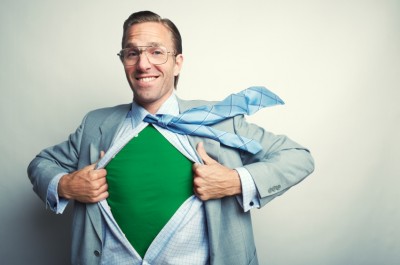 man with a green shirt