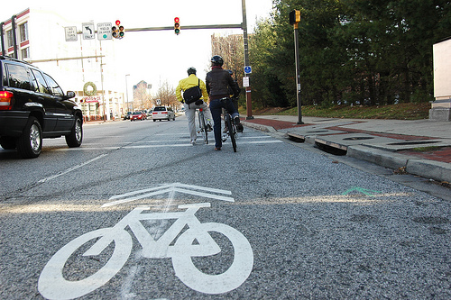 Bike sharrow.