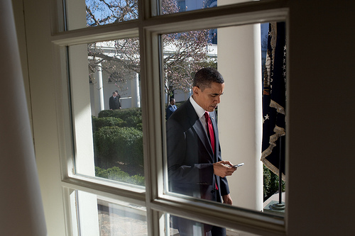 Obama with BlackBerry