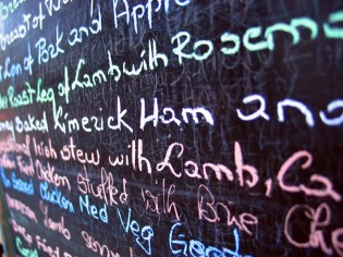 menu board with meaty offerings