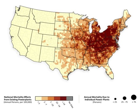 Clean Air Task Force US pollution map