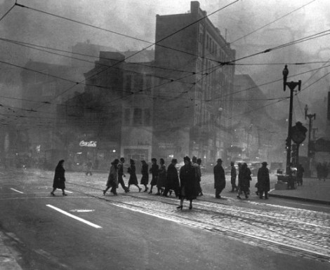 Soot and smoke in Pittsburgh during the early 1900s