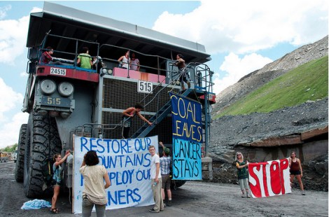 WV coal protest: banner