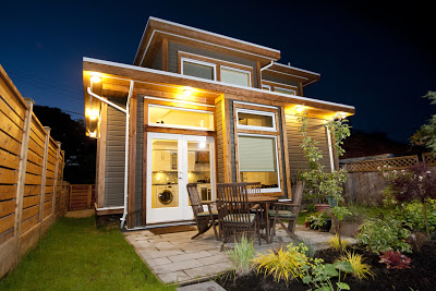 The laneway home sits in the backyard of Brendon’s parent’s home.