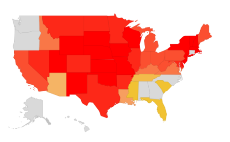 map of state heat records