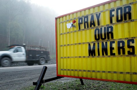 A sign near the Upper Big Branch mine in 2010