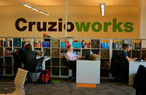 Just another day of coworking at Cruzioworks in Santa Cruz, Calif.