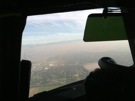 A NASA plane flies over Fresno