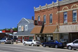 The main strip in the city of St. Charles, Minn.