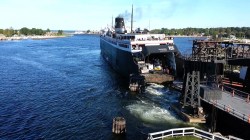 The S.S. Badger, still crossing Lake Michigan by burning coal.