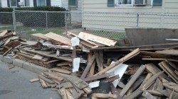 Piles of rubble where everywhere I went in Keansburg. 