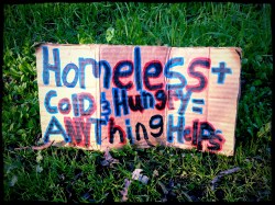 homeless sign