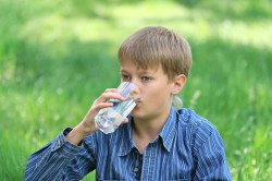 Boy drinking water