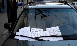 angry notes on car