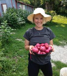 Caitrin and some potatoes.