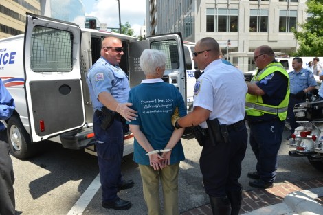 woman being arrested