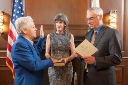 Gina McCarthy being sworn in