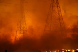 Fire near power lines