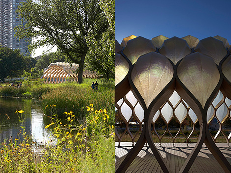 The Nature Boardwalk at Lincoln Park Zoo is shaped like a turtle.