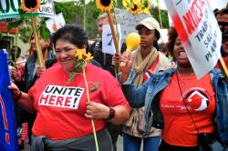 Labor Contingent for Climate Justice at the Richmond Summer Heat Mobilization on Chevron's HQ, Aug 2013