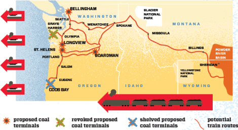 Coal export map