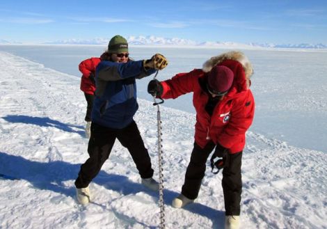 Antarctic researcher Gretchen Hoffman, left, says consequences of the shutdown "could completely scuttle some projects."