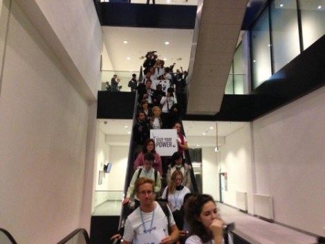 The protesters were lucky to find their way out of the National Stadium labyrinth.