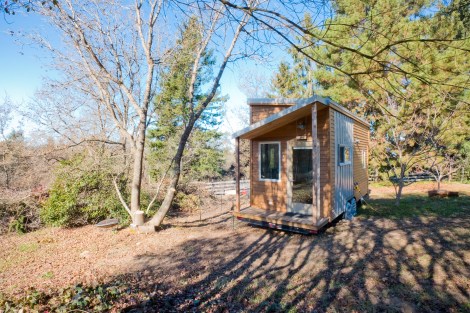 Alek Lisefski's 160 square foot house in Sebastopol, Calif., currently lives in the backyard of a larger house.