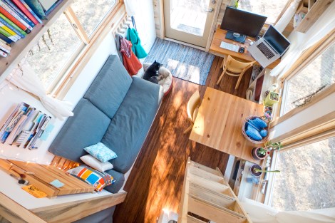 The interior of Lisefski's house, photographed from the loft bed.