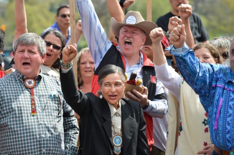 cowboy and Indian protesters