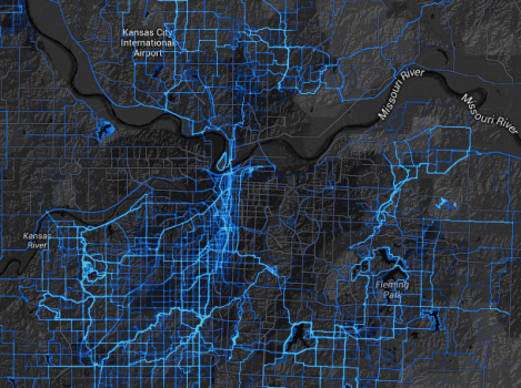 Where cyclists ride in Kansas City