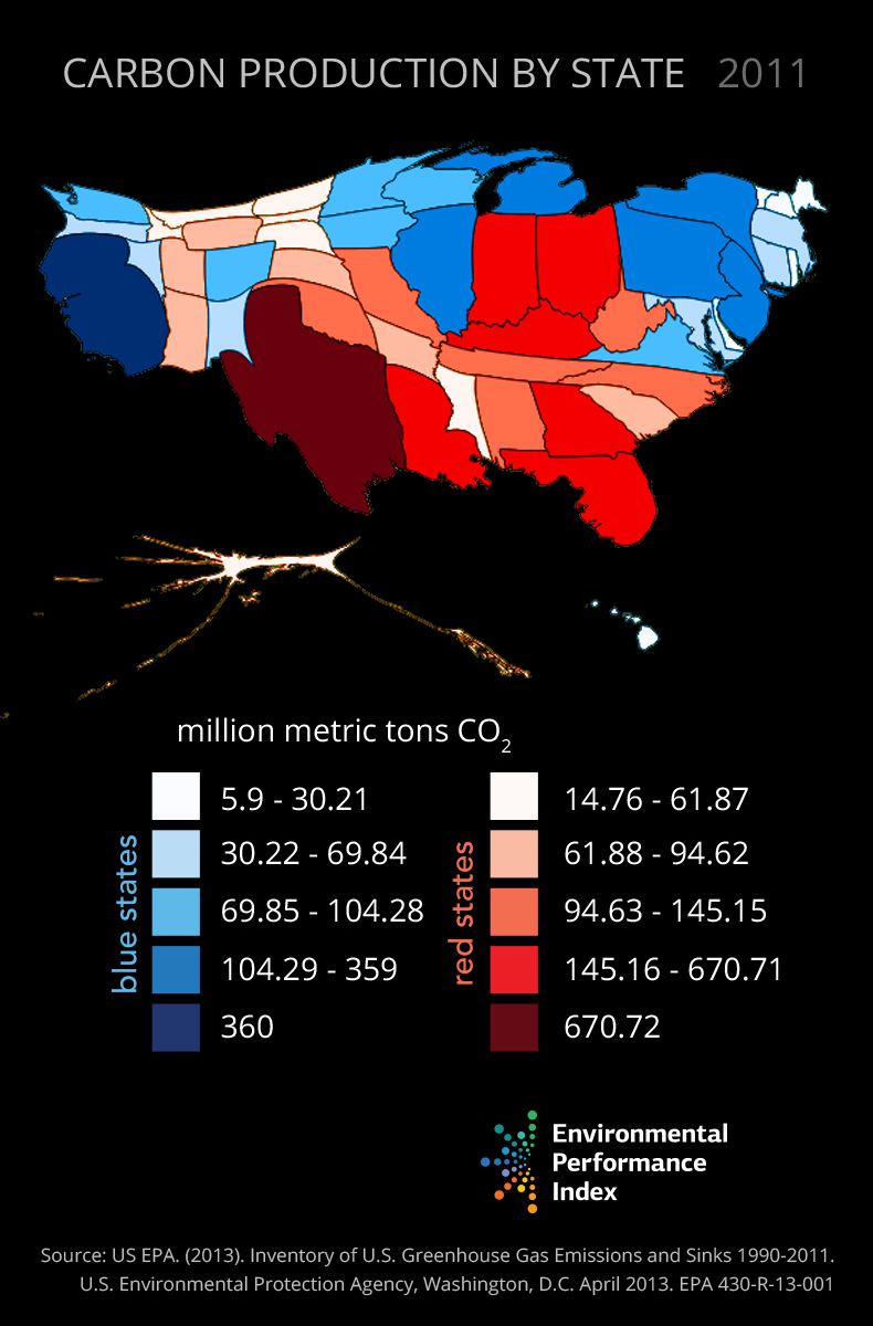 map of carbon production by state