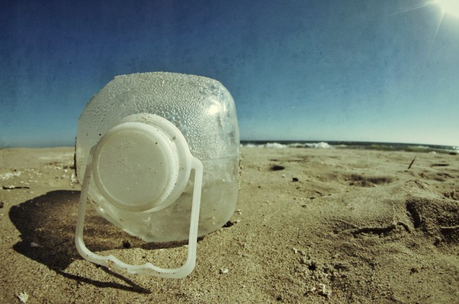 bottle on beach