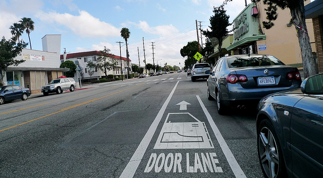 bike lane labeled as 