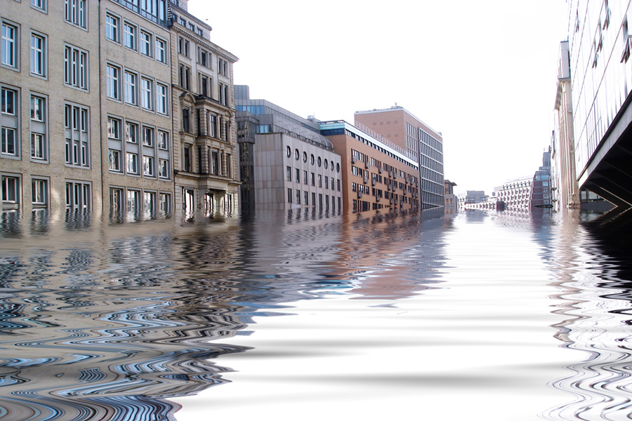 flooded city street