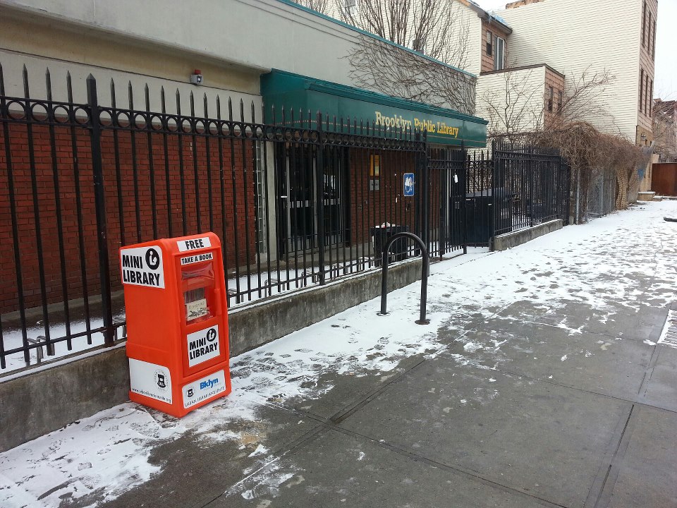 mini library on New York street