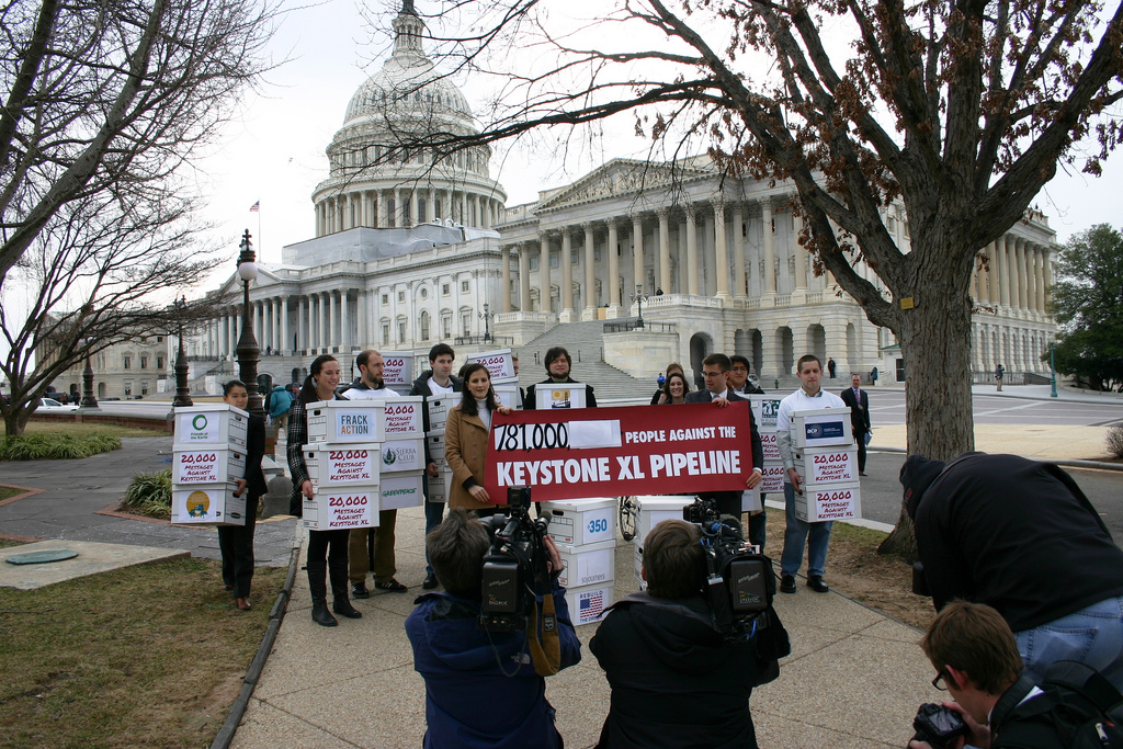 Keystone protestors in front of Capitol