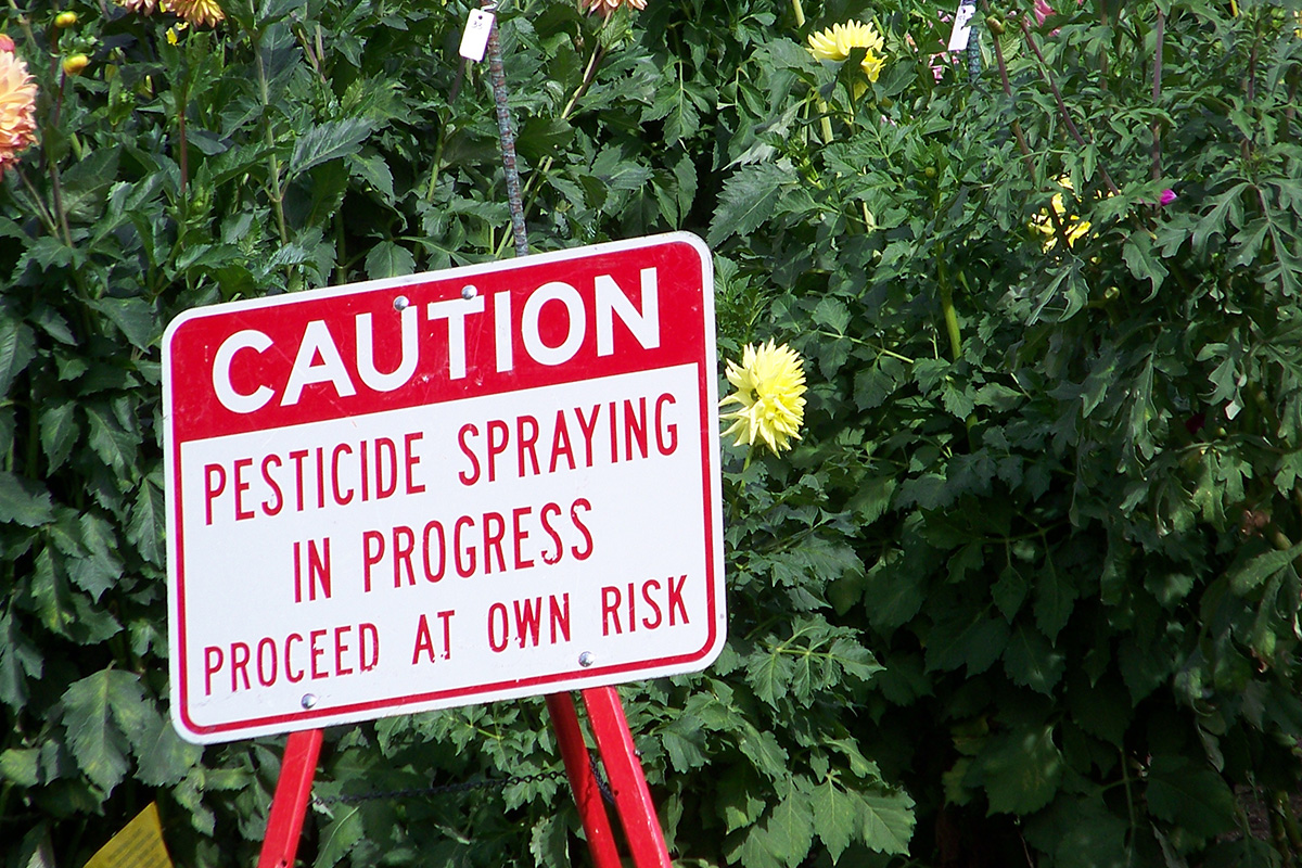 pesticide caution sign