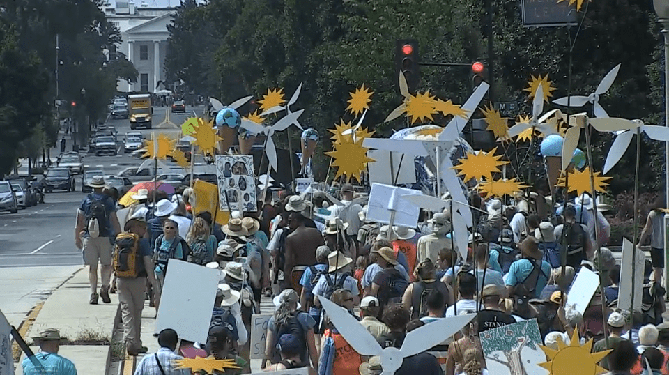 a crowd of protesters