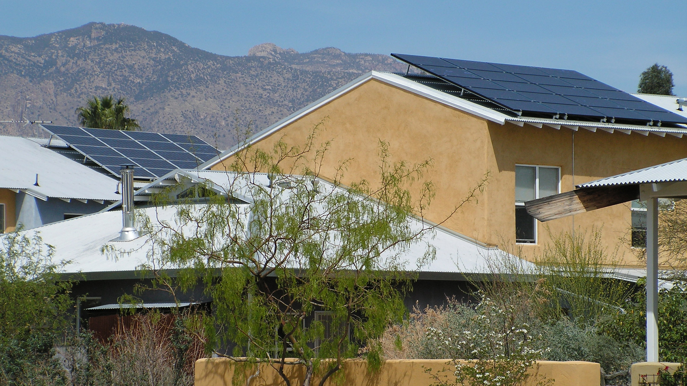 solar panels on roofs