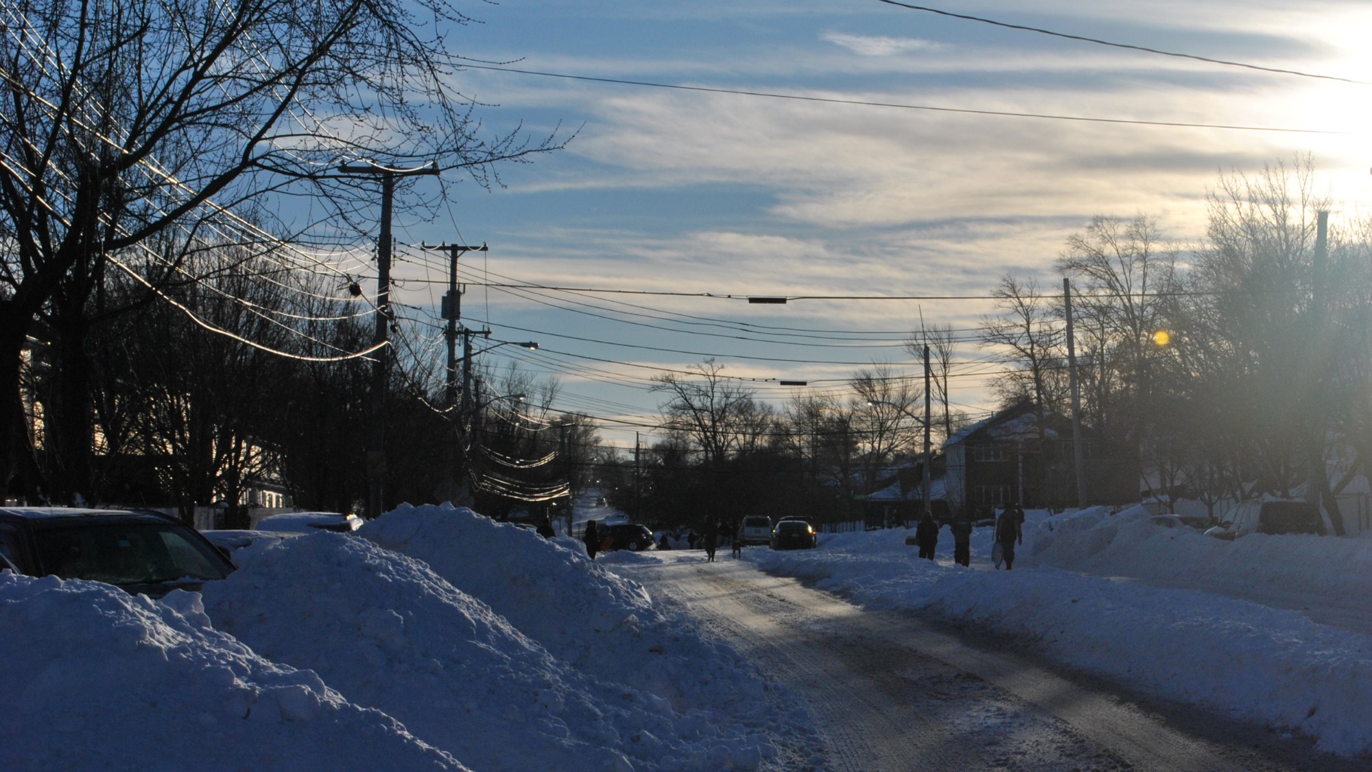 A snowy road in New York