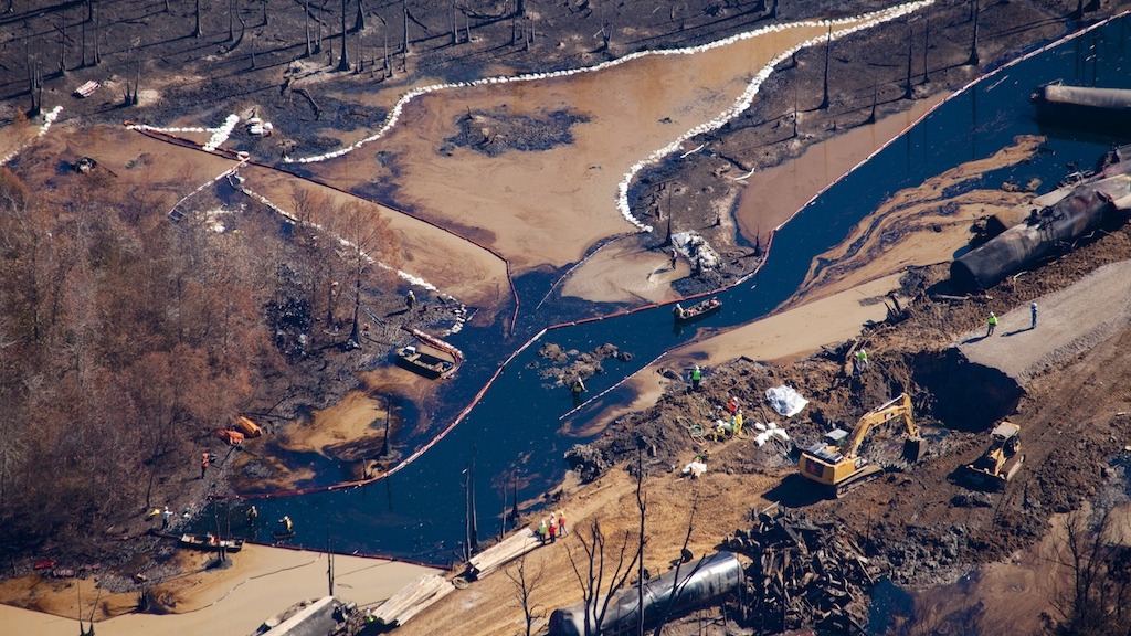 Aftermath of a arain derailment in Alabama