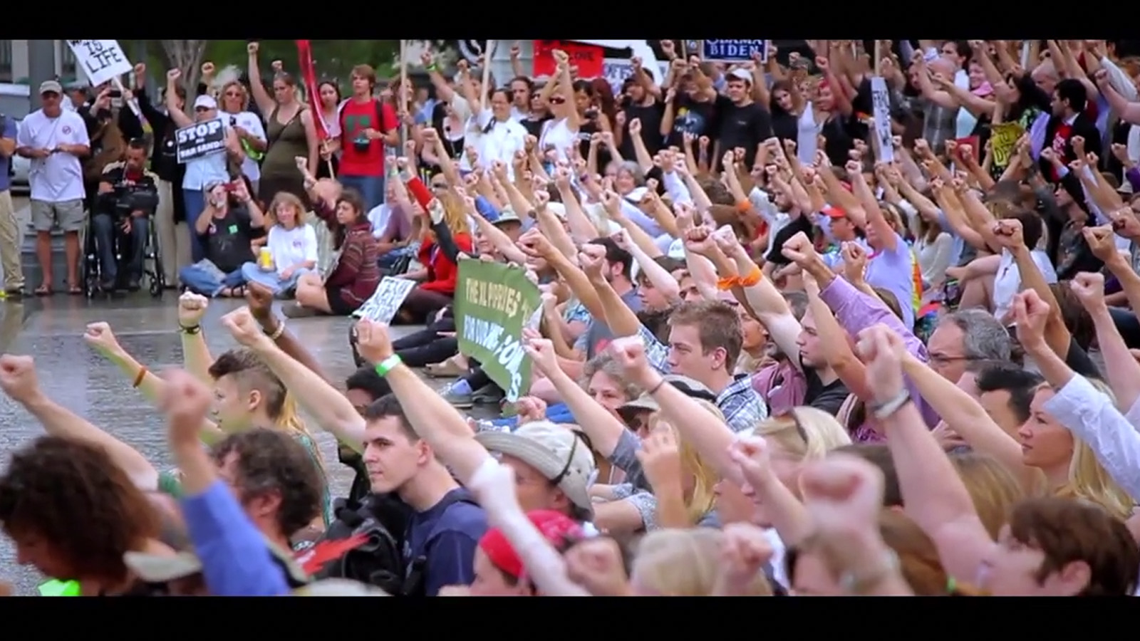 people rallying