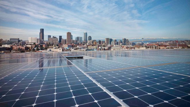 Even in Seattle, it's possible to power an office building with the sun.